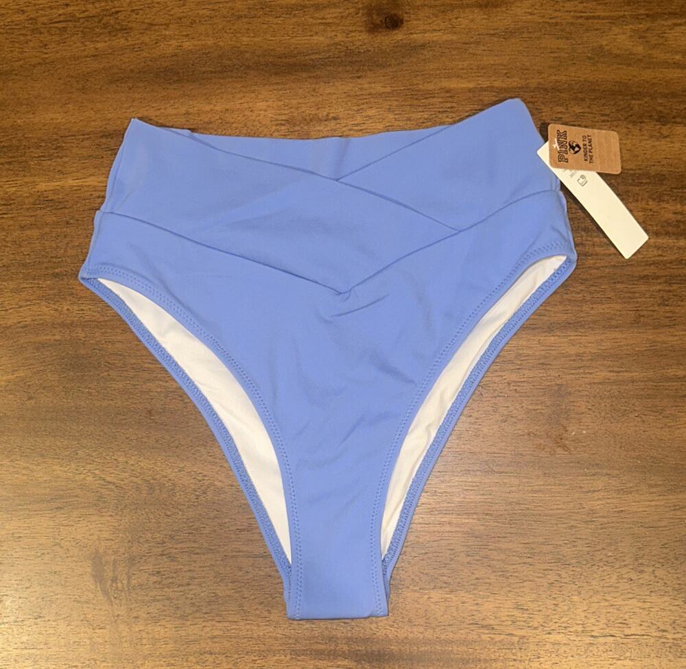 VS Pink Women’s Blue Cheeky Bikini Bottoms Size XS NWT